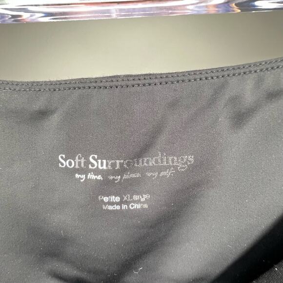 SOFT SURROUNDINGS Women's Stretchy Wide Leg Leggings High Waisted Black Size XLP - Picture 4 of 6